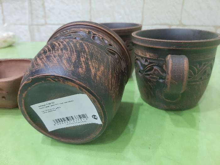 Фотография покупателя товара Кружка "Чайная", декор, красная глина, 0.4 л, микс - Фото 2