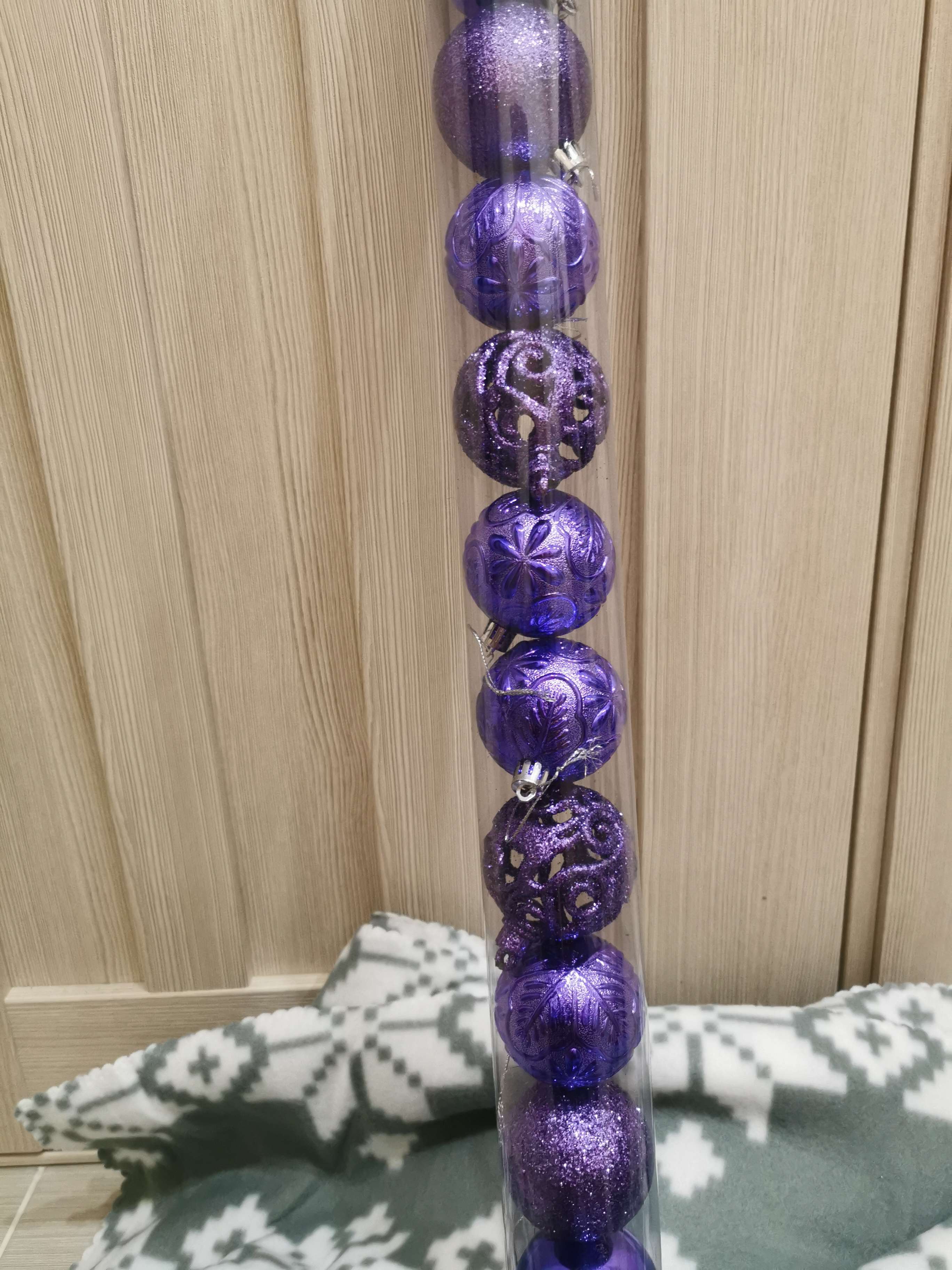 Фотография покупателя товара Ёлочные игрушки «Сильва», шары новогодние, d=6 см, набор 12 шт., синий - Фото 5