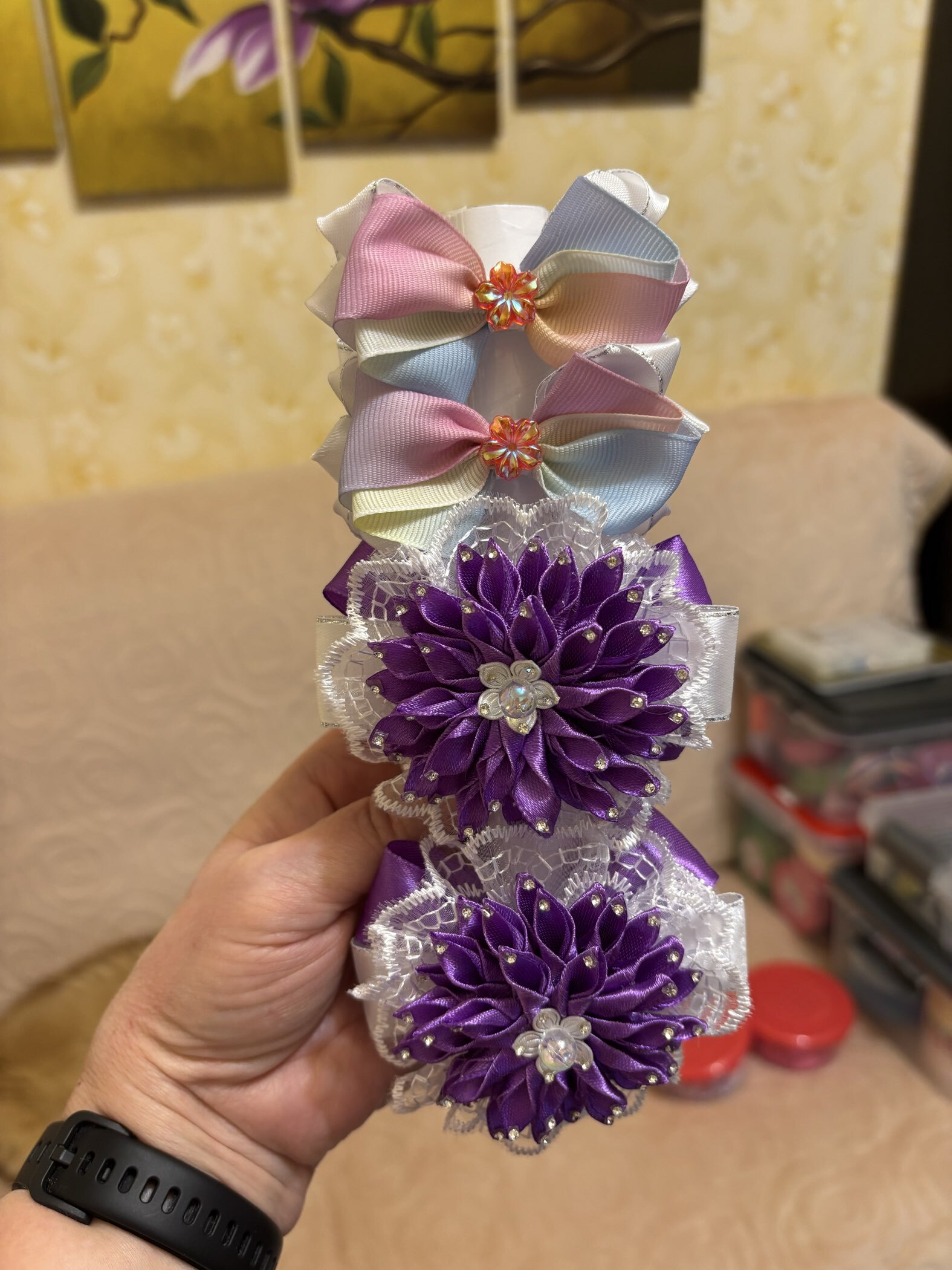 Фотография покупателя товара Лента репсовая «Радуга», 25 мм, 18±1 м, разноцветная - Фото 2