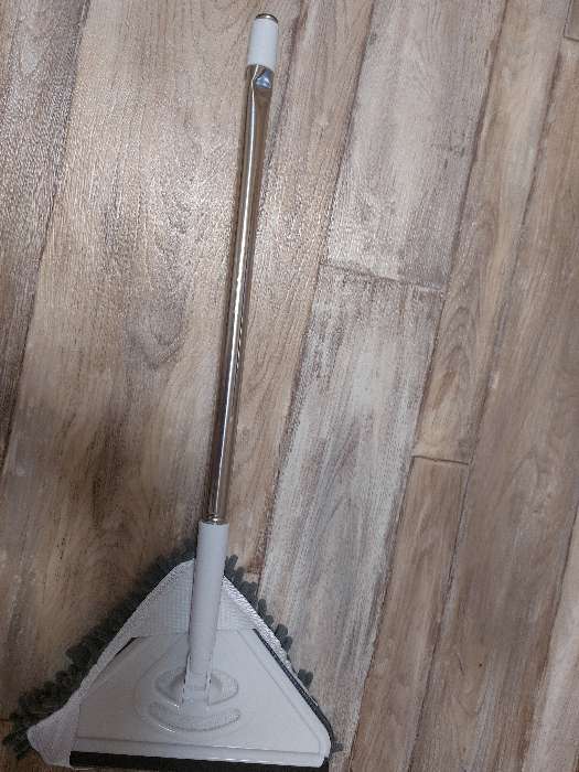 Фотография покупателя товара Окномойка с стальной ручкой и сгоном Raccoon, 25×17×105(148) см, 2 насадки из микрофибры - Фото 1