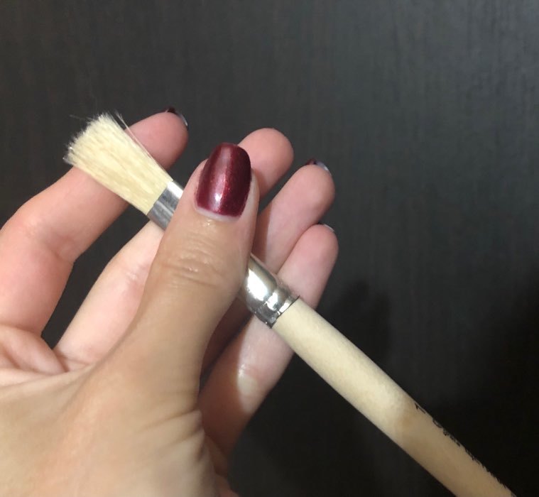 Фотография покупателя товара Кисть Щетина плоская №14 (ширина обоймы 14 мм; длина волоса 22 мм), деревянная ручка, Calligrata - Фото 4