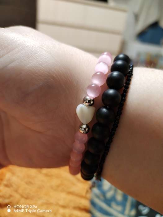 Фотография покупателя товара Браслет мужской «Бастион», шар №8, d=7 см, чёрный - Фото 1