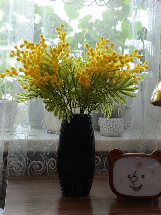 Фотография покупателя товара Ваза для цветов «Тьяго», полоски бочка, d=5 см, 17×7 см, керамика, красная - Фото 1