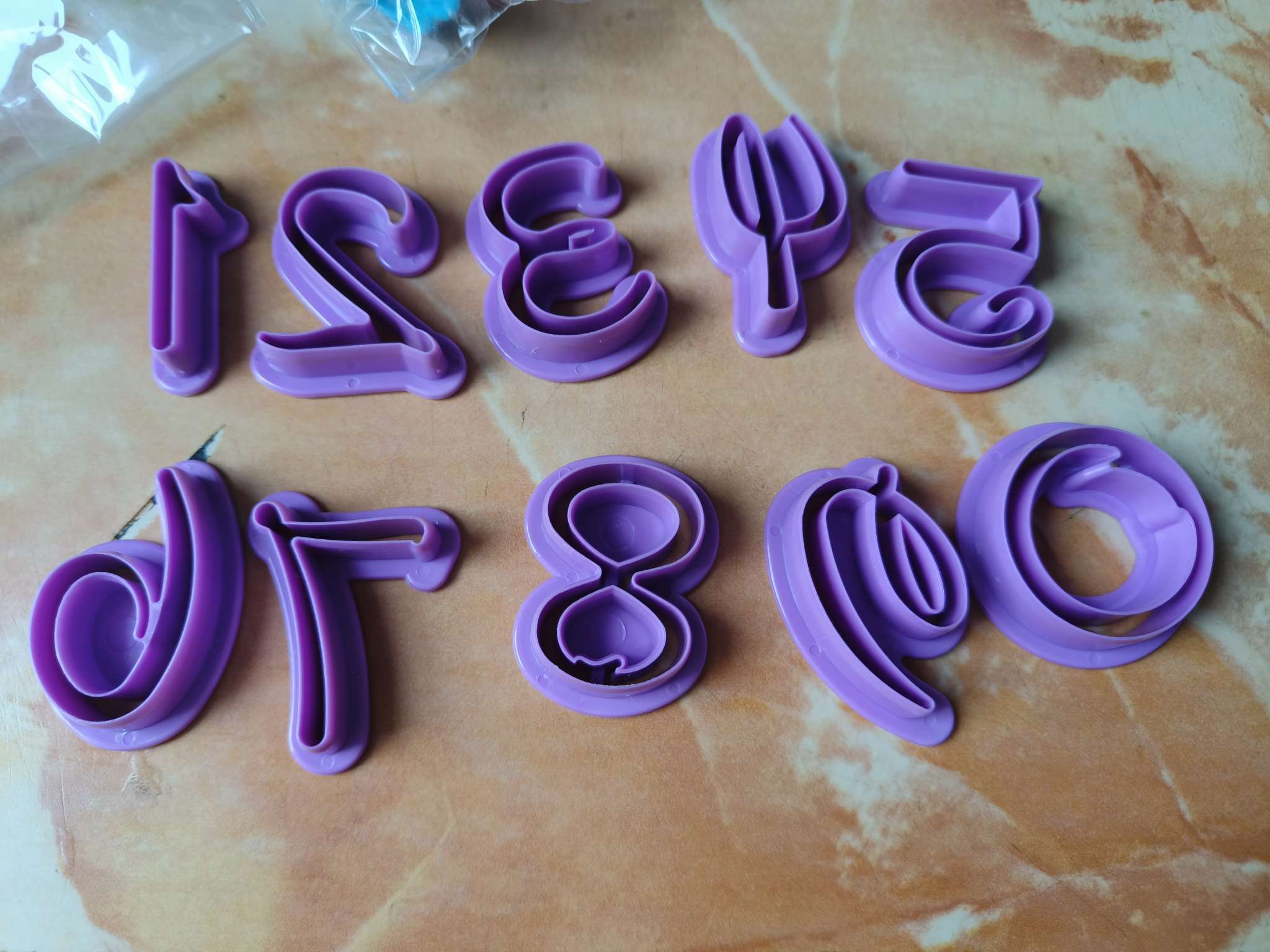 Фотография покупателя товара Каттер для полимерной глины «Цифры», набор 10 шт. - Фото 2