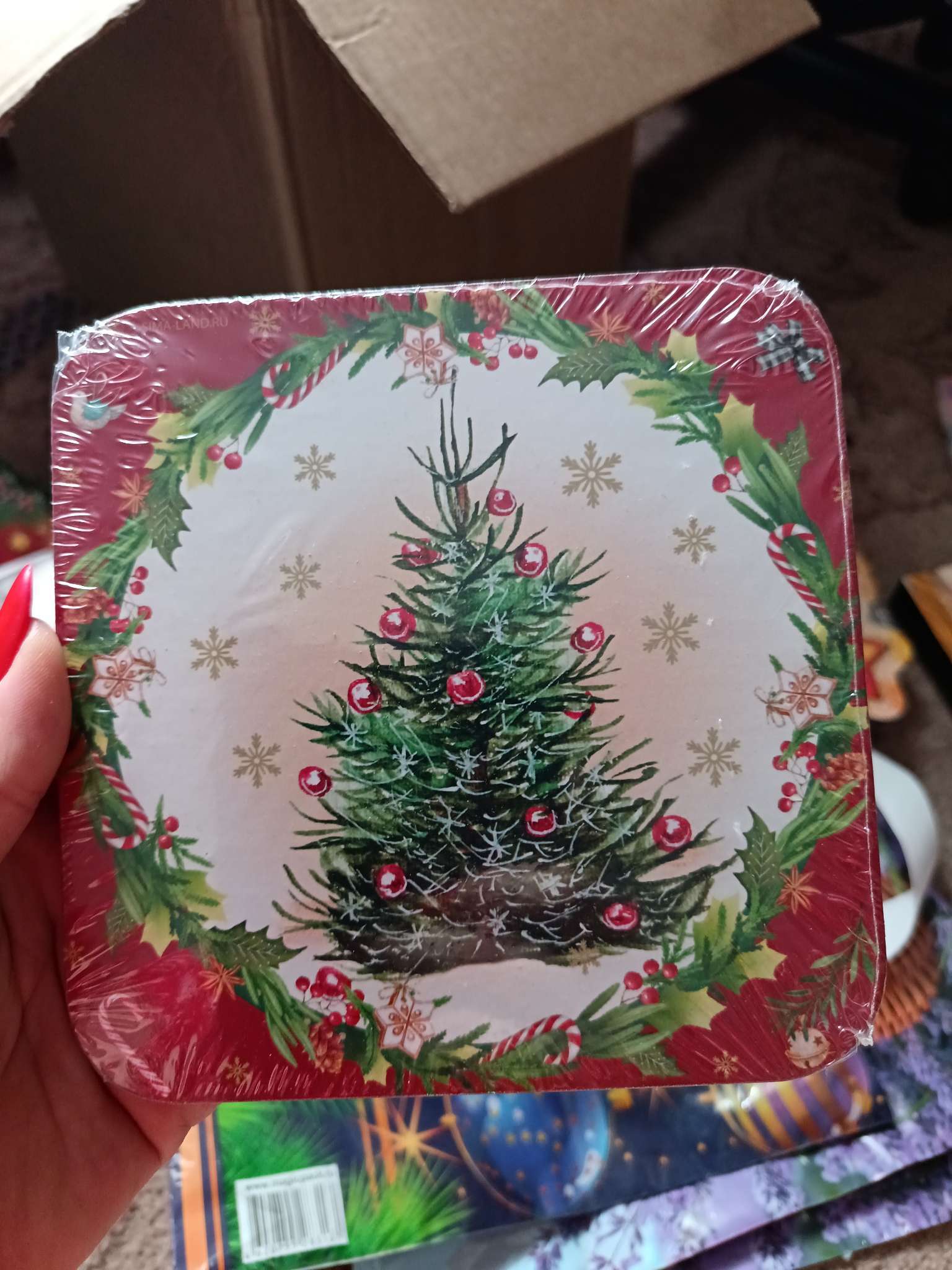 Фотография покупателя товара Подставка под горячее новогодняя «Подарки», 15×15 см - Фото 2