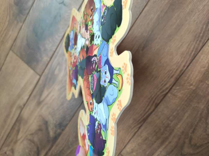 Фотография покупателя товара Пазл детский фигурный «Весёлые динозаврики», на подложке, 21 деталь - Фото 3