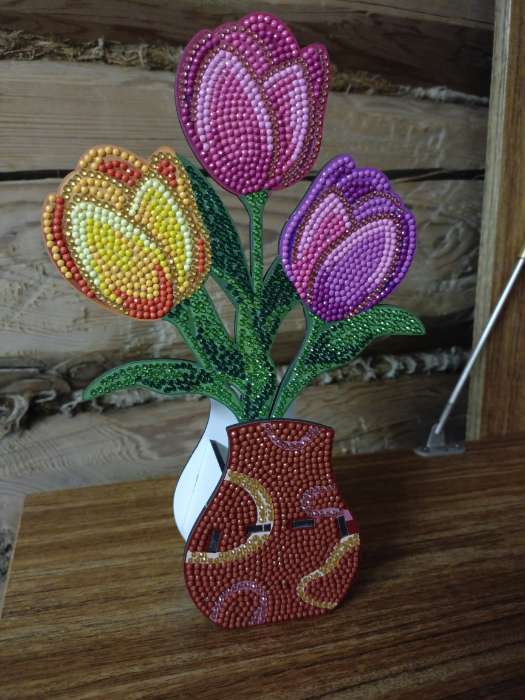 Фотография покупателя товара Алмазная вышивка «Цветы с бабочками в саду», интерьерный декор - Фото 1