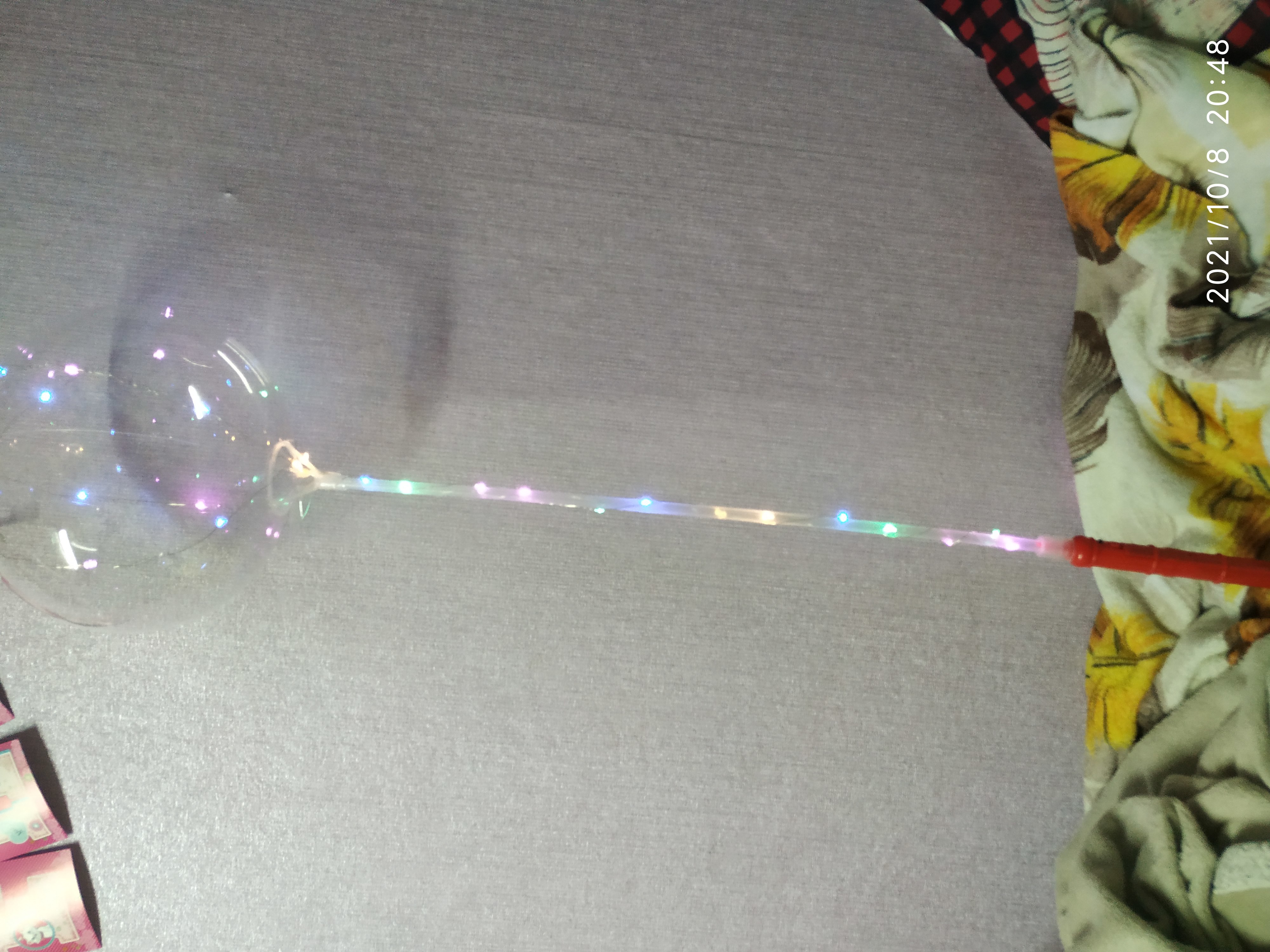 Фотография покупателя товара Шар светящийся полимерный 20", цвета МИКС - Фото 2