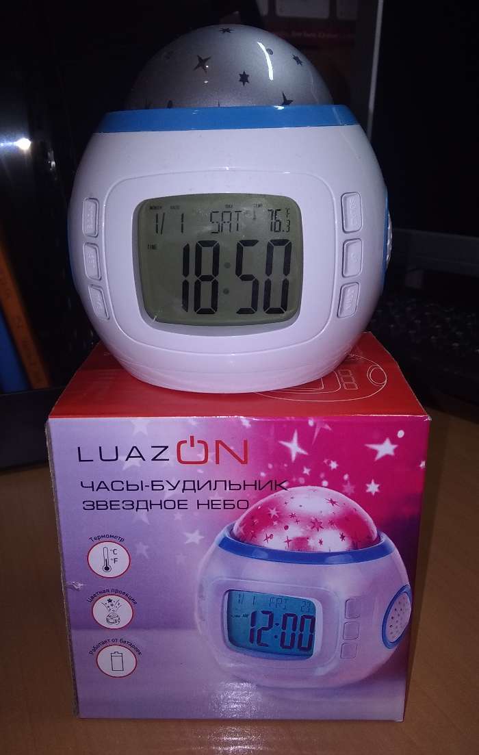 Фотография покупателя товара Будильник Luazon LB-10 "Звездное небо", часы, 8 мелодий, белый - Фото 2