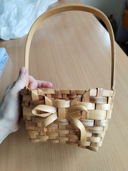 Фотография покупателя товара Корзина плетёная для хранения, 18×12.5×9.5 см, ручка h=15.5 см, секвойя, цвет натуральный - Фото 1