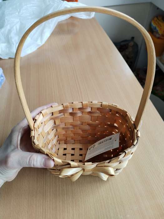 Фотография покупателя товара Корзина плетёная для хранения, 18×12.5×9.5 см, ручка h=15.5 см, секвойя, цвет натуральный - Фото 2