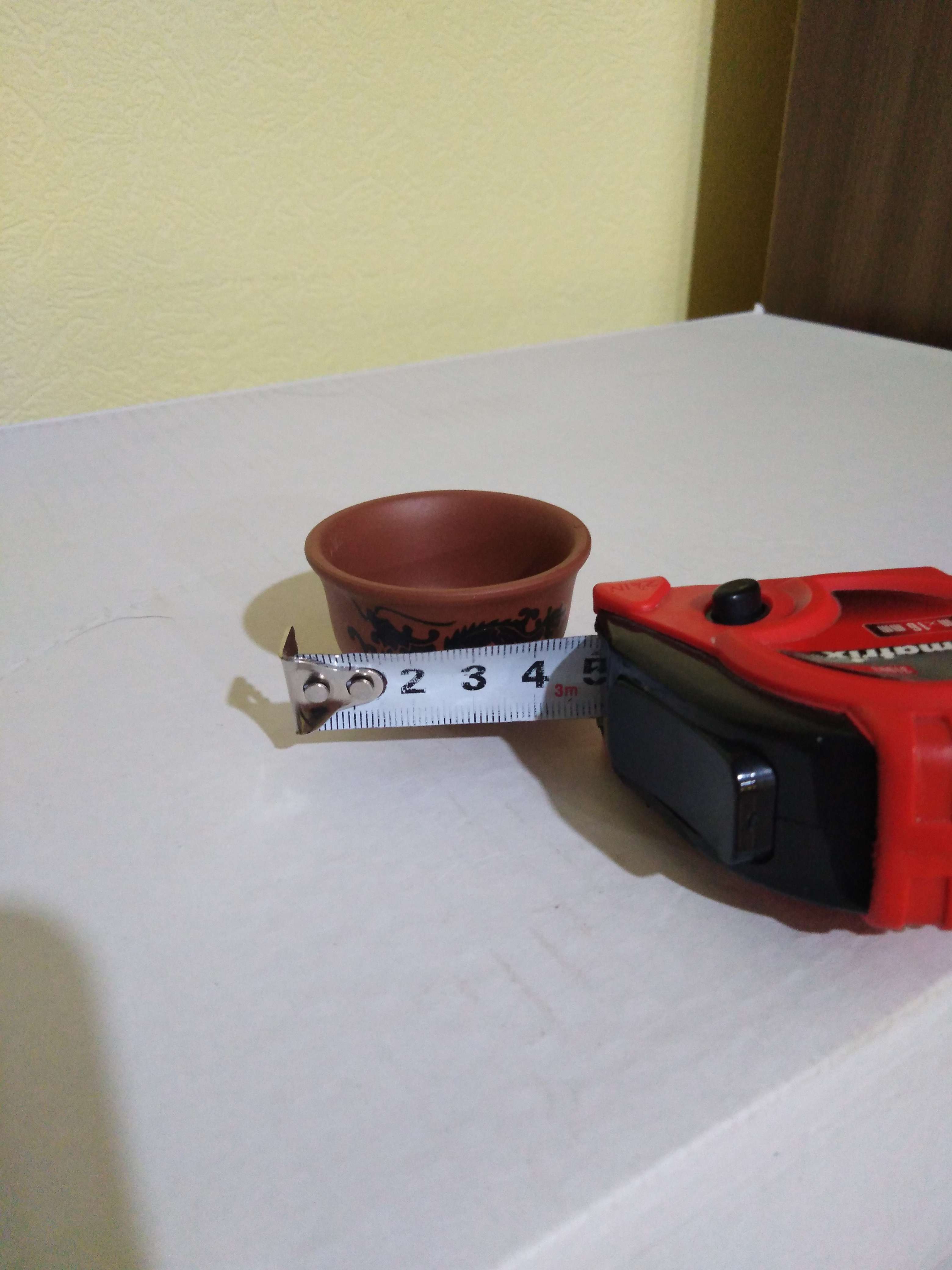 Фотография покупателя товара Набор для чайной церемонии керамический «Дракон», 5 предметов: 4 пиалы 25 мл, чайник 200 мл, цвет коричневый