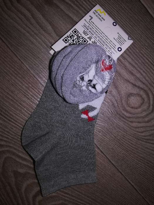 Фотография покупателя товара Носки детские, цвет серый, размер 18-20 - Фото 2