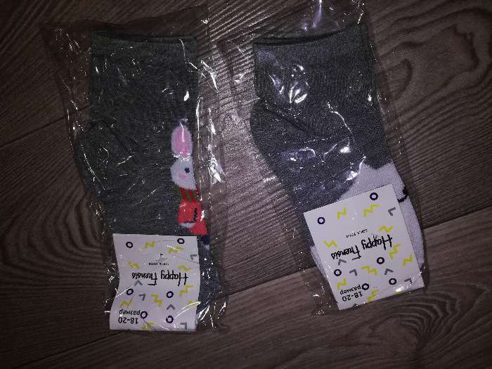 Фотография покупателя товара Носки детские"Зайка с шарфом" цвет серый, р-р 18-20 - Фото 7