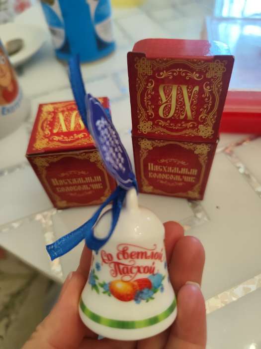 Фотография покупателя товара Колокольчик пасхальный «Ангел акварель» на пасху, 4 х 5 см. - Фото 1
