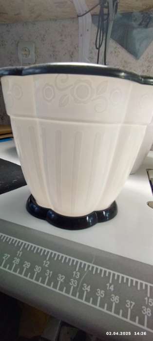 Фотография покупателя товара Горшок для цветов с поддоном «Восторг», 1.5 л, пластиковый, белый - Фото 1