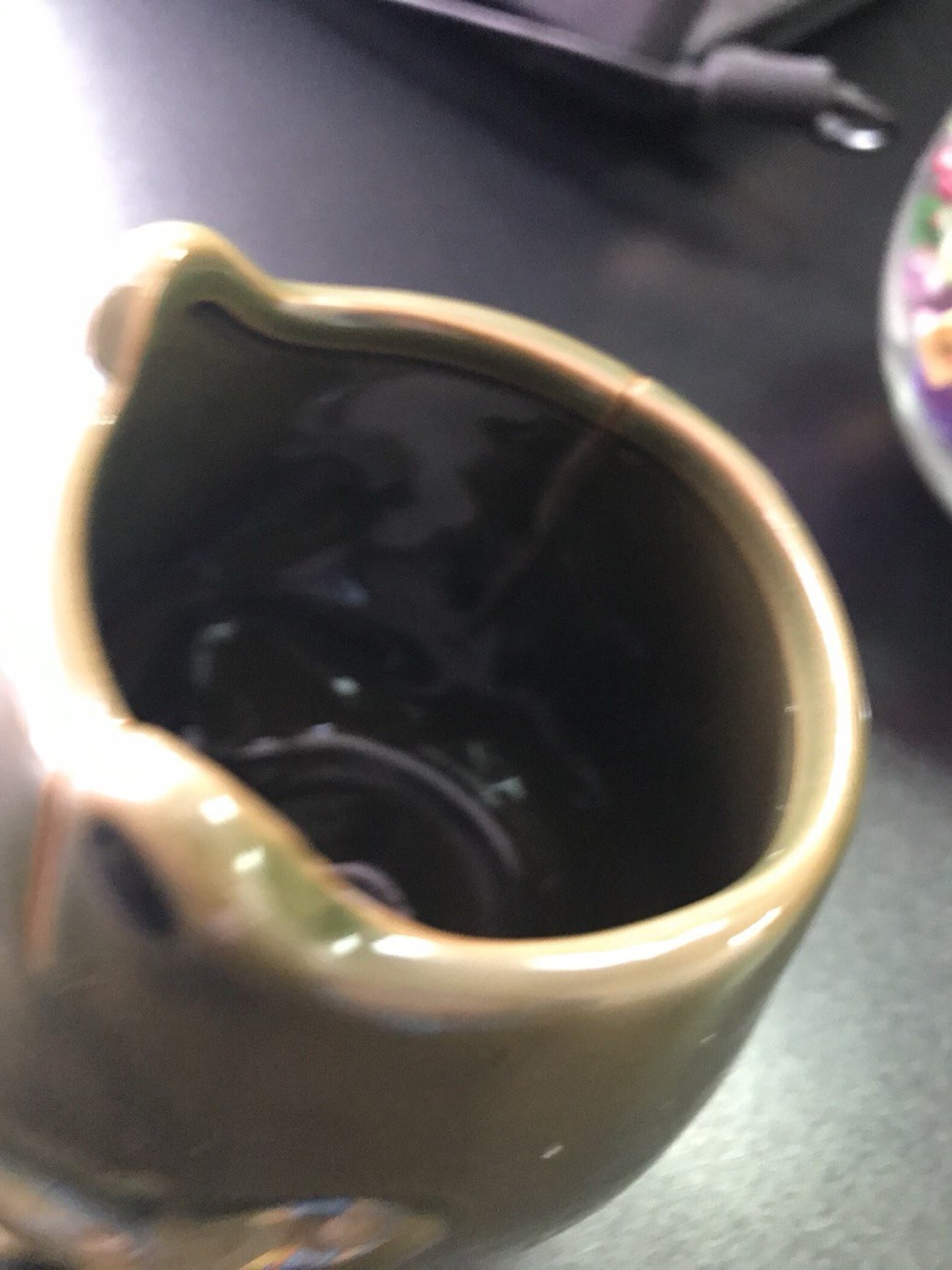 Фотография покупателя товара Декоративный горшок «Лягушка», керамический, 250 мл, 12×10×9 см, зелёный - Фото 3