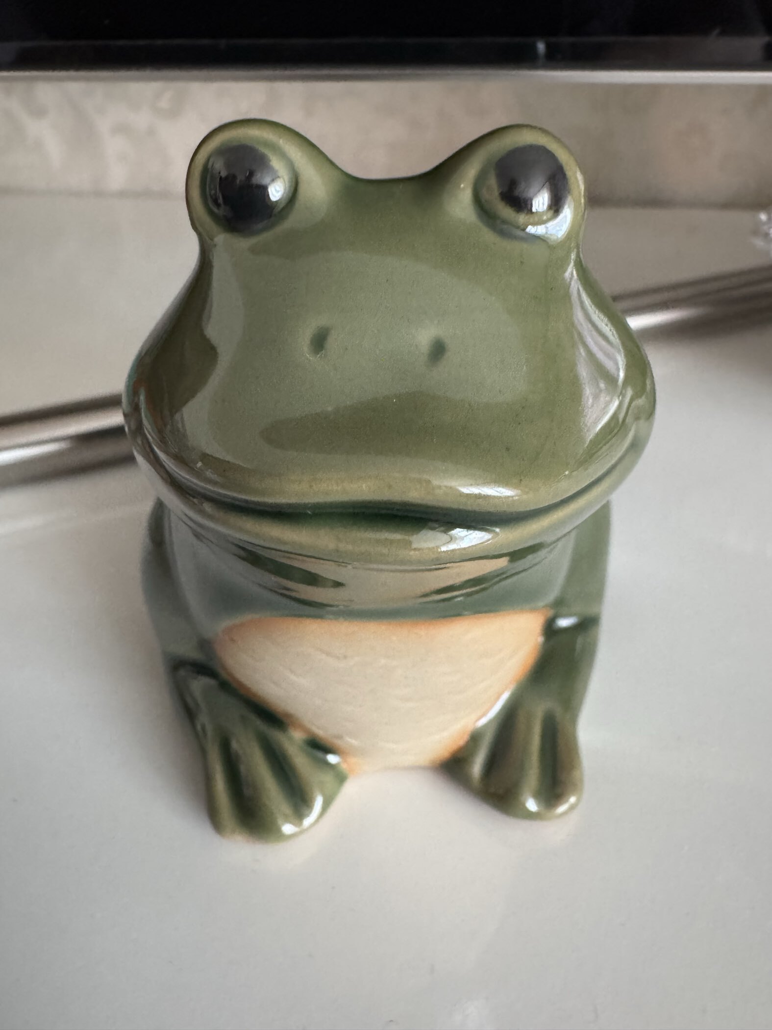 Фотография покупателя товара Декоративный горшок «Лягушка», керамический, 250 мл, 12×10×9 см, зелёный - Фото 9