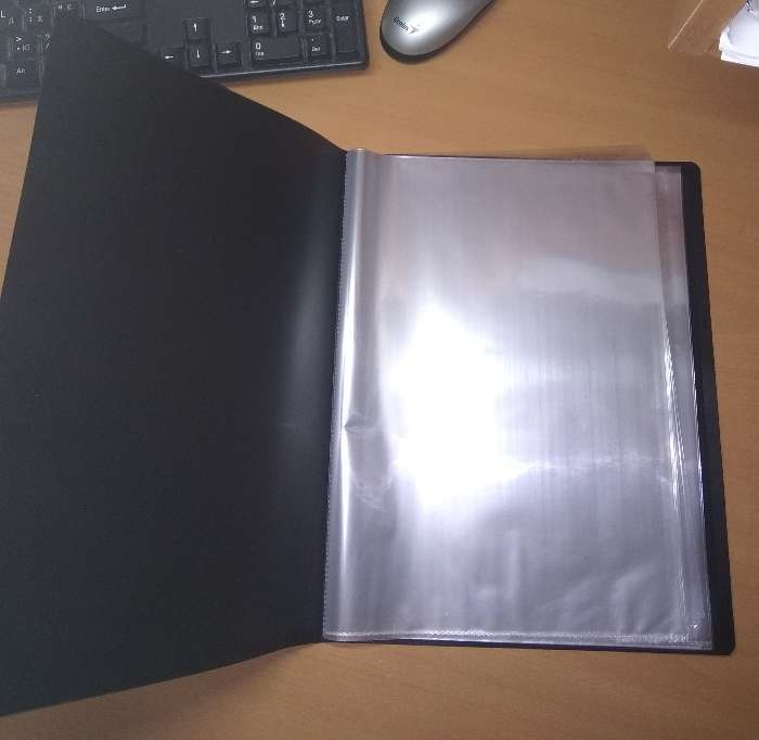 Фотография покупателя товара Папка с 40 вкладышами А4, 500 мкм, Calligrata, текстура "песок", чёрная