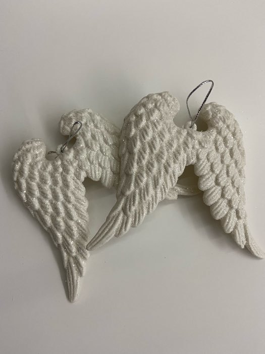 Фотография покупателя товара Украшение ёлочное "Крылья ангела" блеск (набор 2 шт) 12х9,5 см, белый