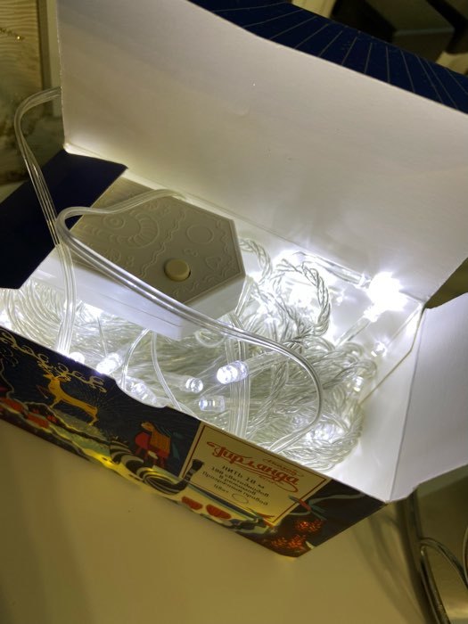 Фотография покупателя товара Гирлянда «Нить» 10 м, IP20, белая нить, 100 LED, свечение белое, 8 режимов, 220 В - Фото 176
