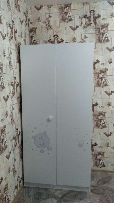Фотография покупателя товара Шкаф French, двухсекционный, 190х89,8х50 см, цвет белый/серый - Фото 1
