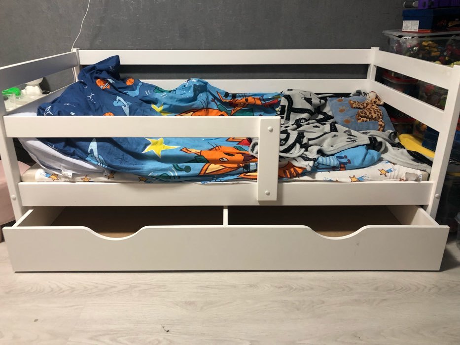 Фотография покупателя товара Ящик задвижной для детской кровати, 1588 × 716 × 194 мм, цвет белый - Фото 1