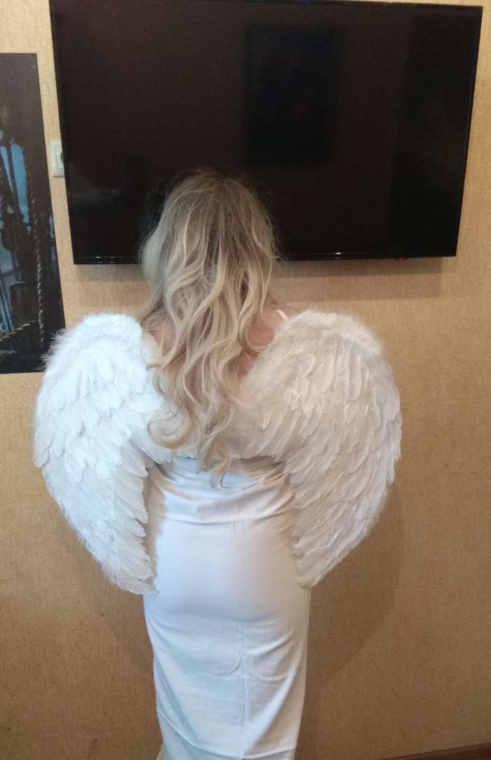 Фотография покупателя товара Крылья ангела, на резинке, 60×80, белые - Фото 2