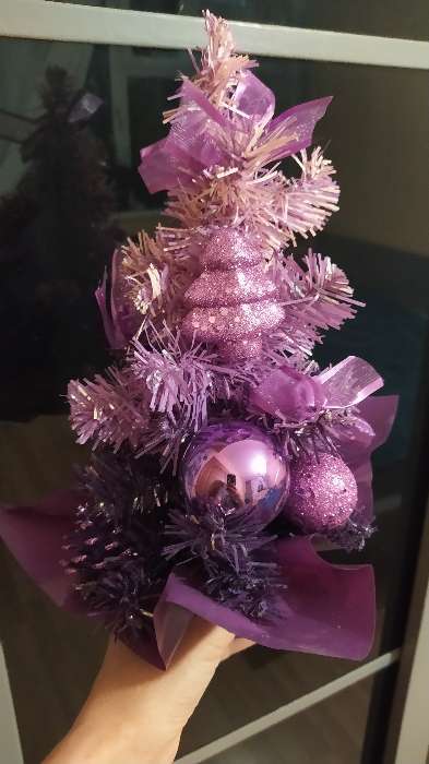 Фотография покупателя товара Ёлка декор "Двойная" 30 см, фиолетовый