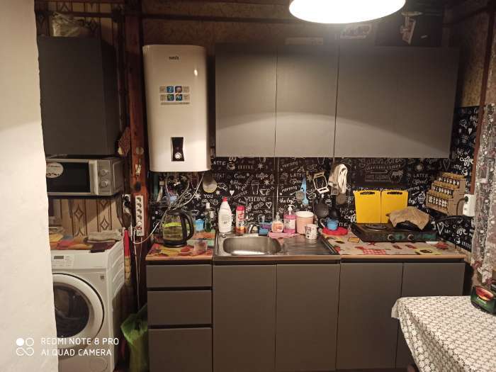 Фотография покупателя товара Кухонный гарнитур для маленькой кухни «Мори», 1500×600 мм, цвет графит - Фото 15