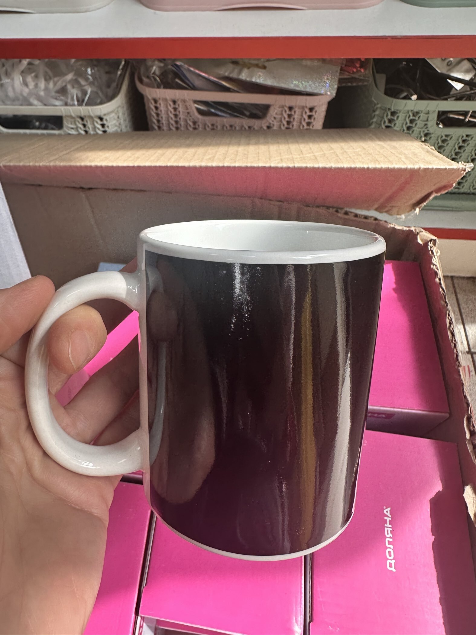 Фотография покупателя товара Кружка - хамелеон Доляна «Полнолуние», 350 мл, керамика, чёрная - Фото 5