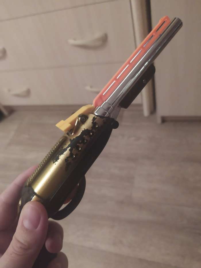 Фотография покупателя товара Ружьё пневматическое «Двустволка», стреляет силиконовыми пулями, цвета МИКС