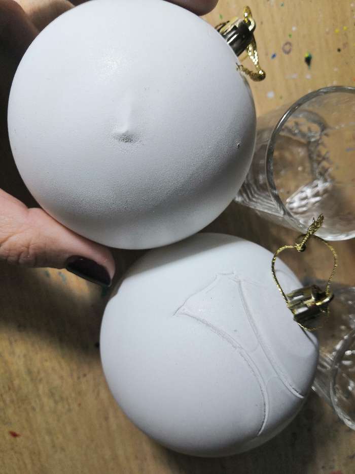 Фотография покупателя товара Набор шаров пластик d-8 см, 2 шт "Матовый" белый