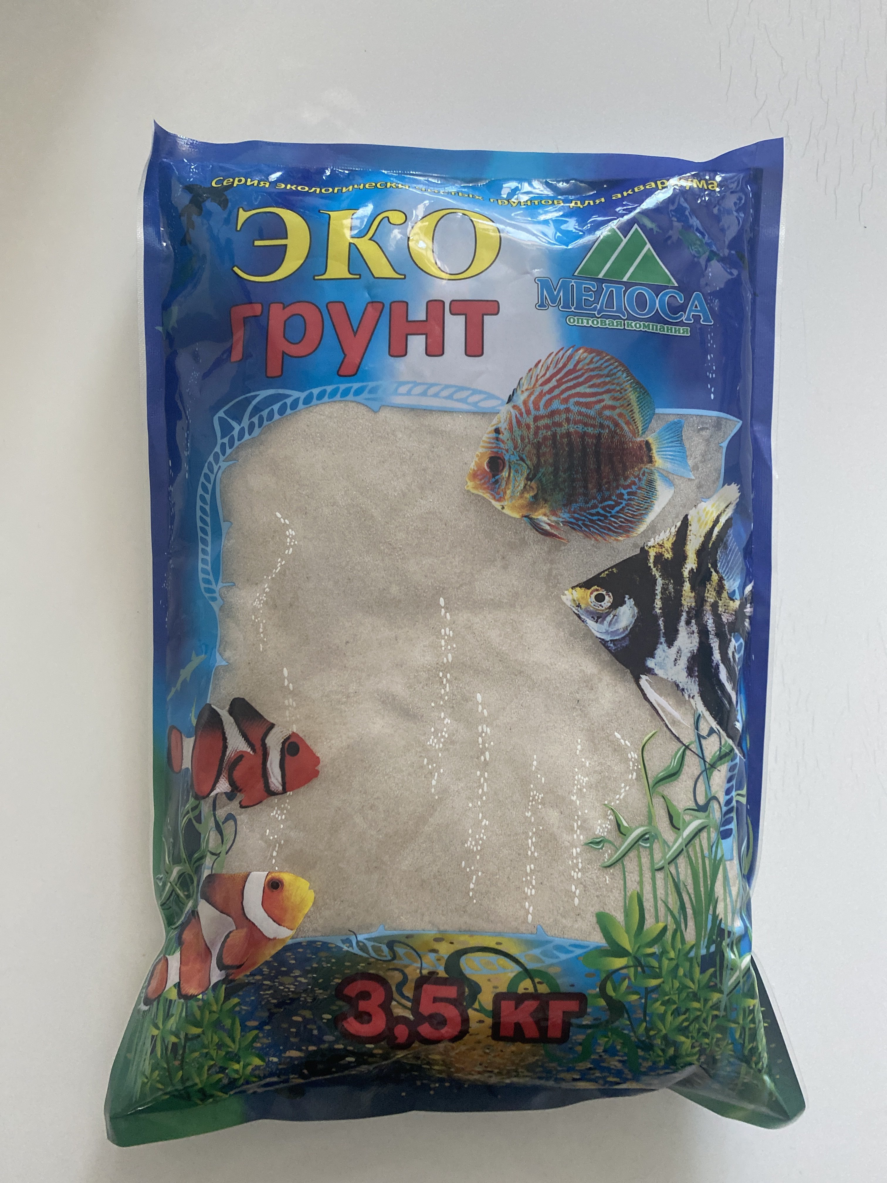 Фотография покупателя товара Грунт для аквариума "Песок кварцевый, белый", 3,5 кг, 0,3-0,9 мм г-0137 - Фото 3
