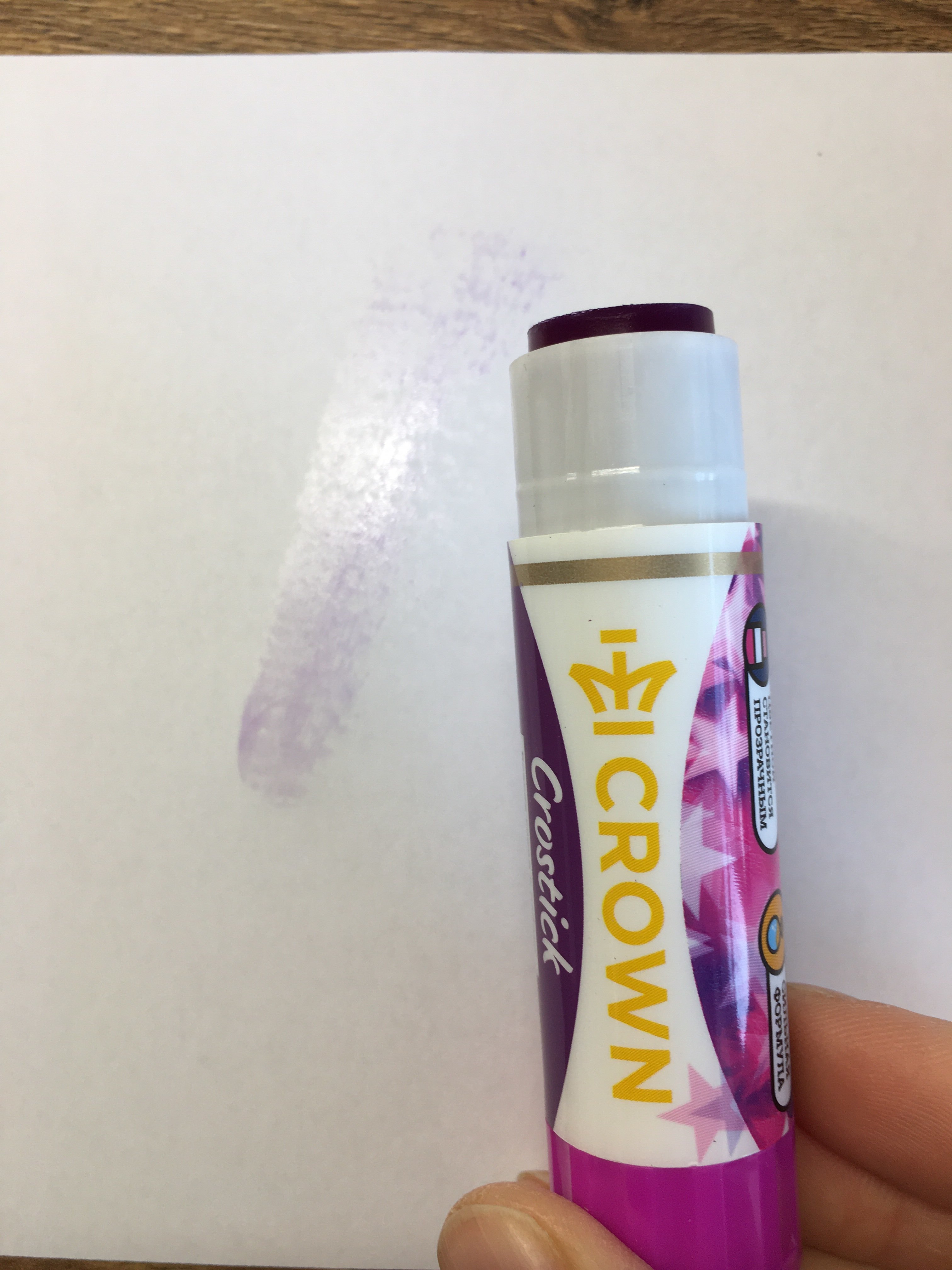 Фотография покупателя товара Клей-карандаш 15 г Crown Indicator PVP, с цветным индикатором - Фото 7