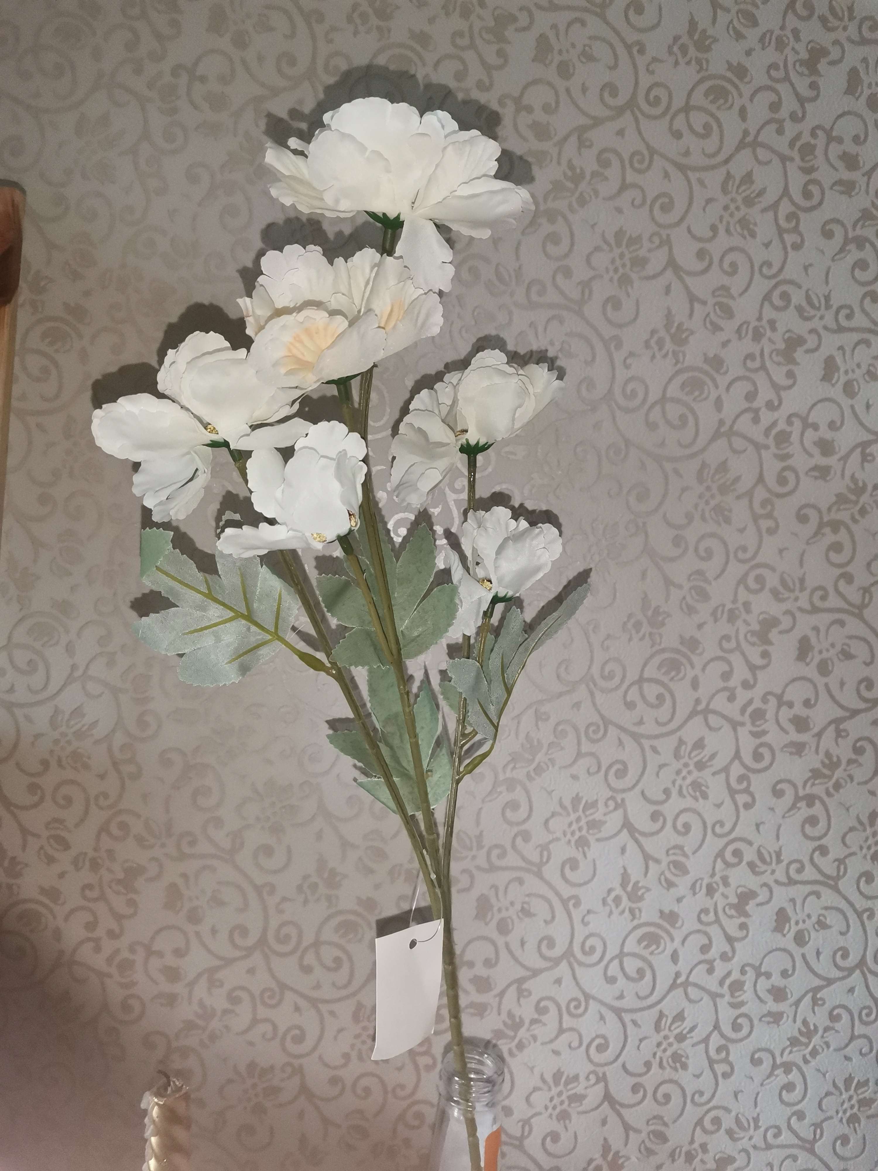 Фотография покупателя товара Цветы искусственные "Космея махровая" 8х58 см, белый с розовым - Фото 8