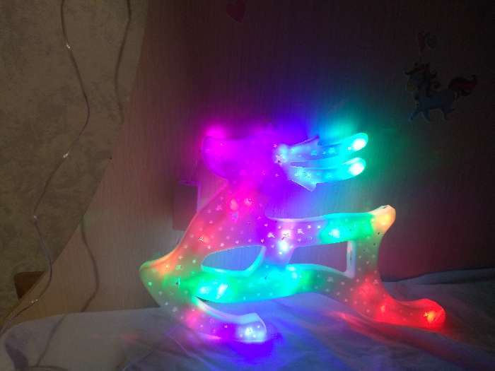 Фотография покупателя товара Светодиодная фигура «Олень» 30 × 23 см, пластик, 220 В, свечение мульти (RG/RB)