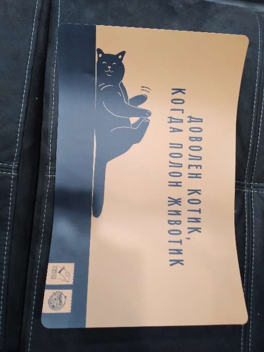 Фотография покупателя товара Коврик под миску «Довольный котик», 43х28 см - Фото 2