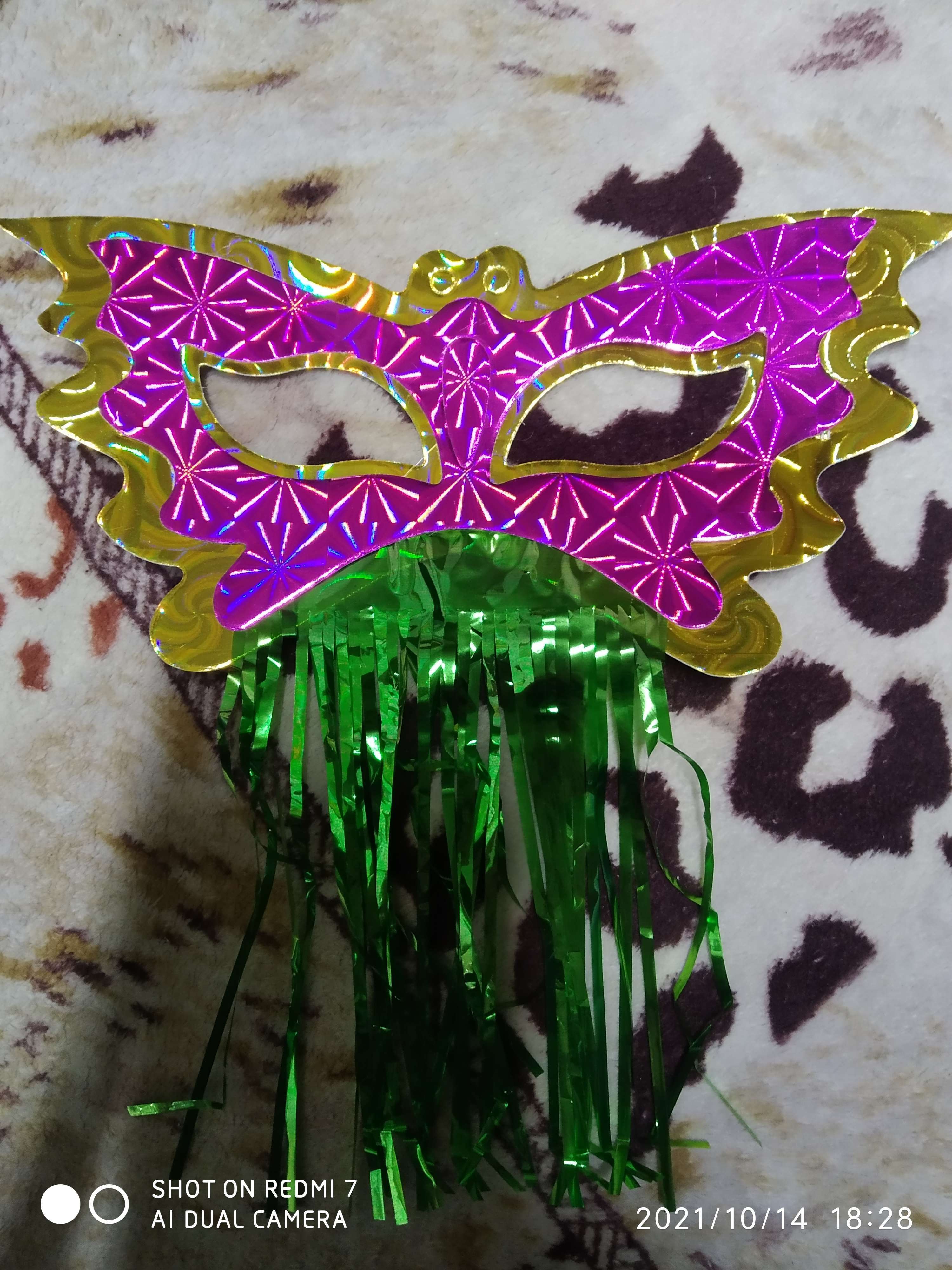 Фотография покупателя товара Карнавальная маска «Дождик», набор 6 шт., цвета МИКС - Фото 1