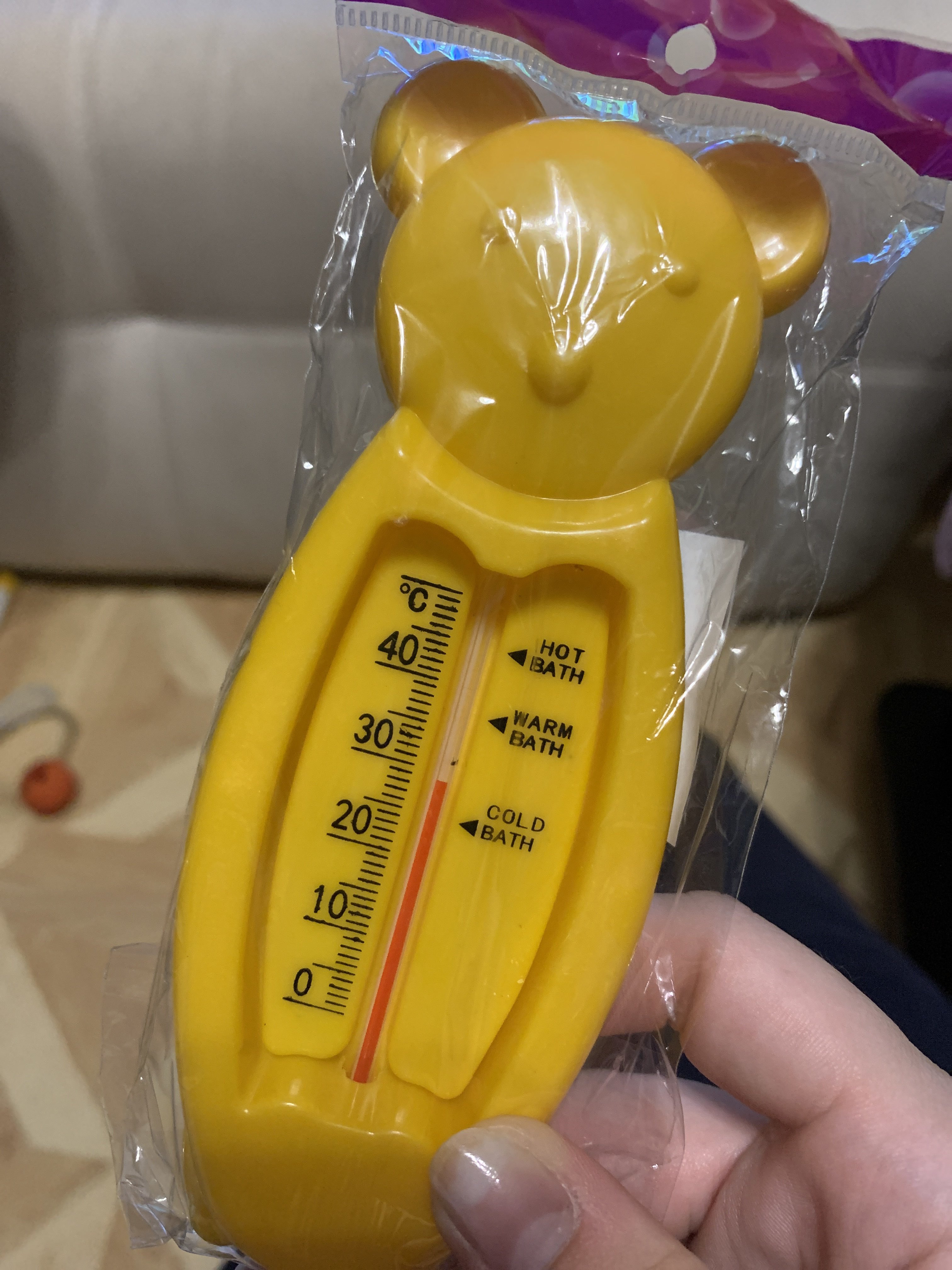 Фотография покупателя товара Термометр "Мишка", детский, для воды, пластик, 14 см, МИКС