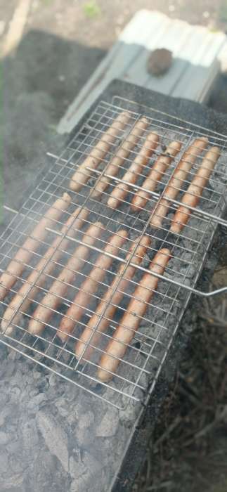 Фотография покупателя товара Решётка - гриль для мяса maclay, 26x45 см, хромированная сталь, для мангала - Фото 2