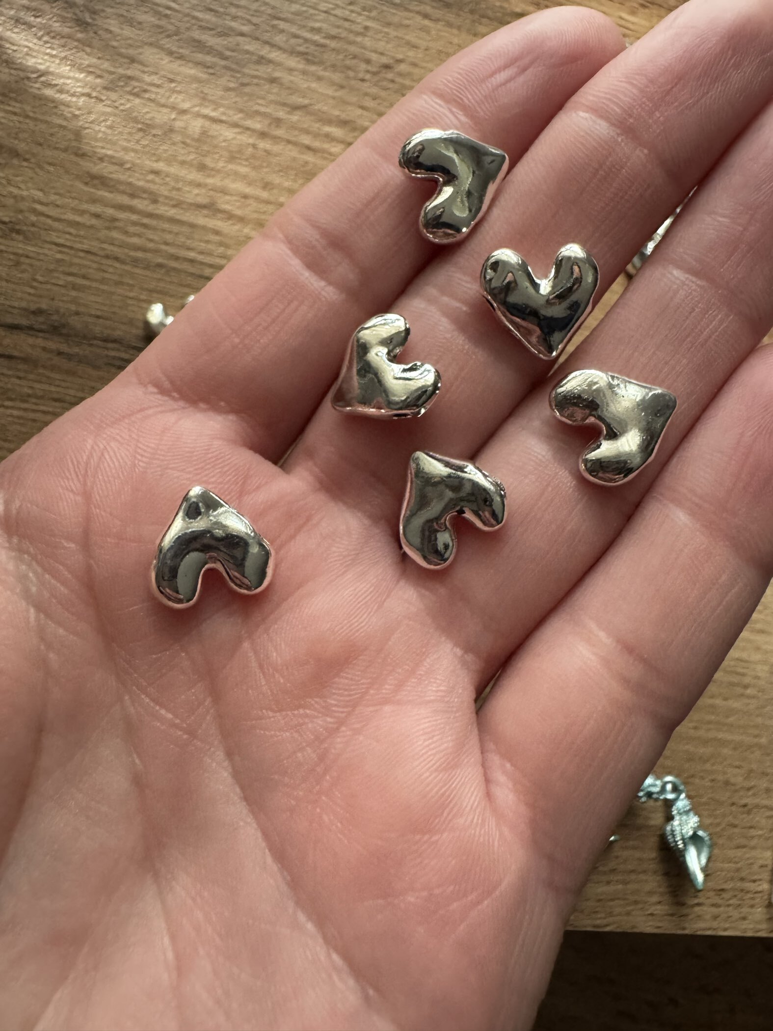 Фотография покупателя товара Бусина для творчества металл "Сердечко" серебро 1.1х1.1 см - Фото 2