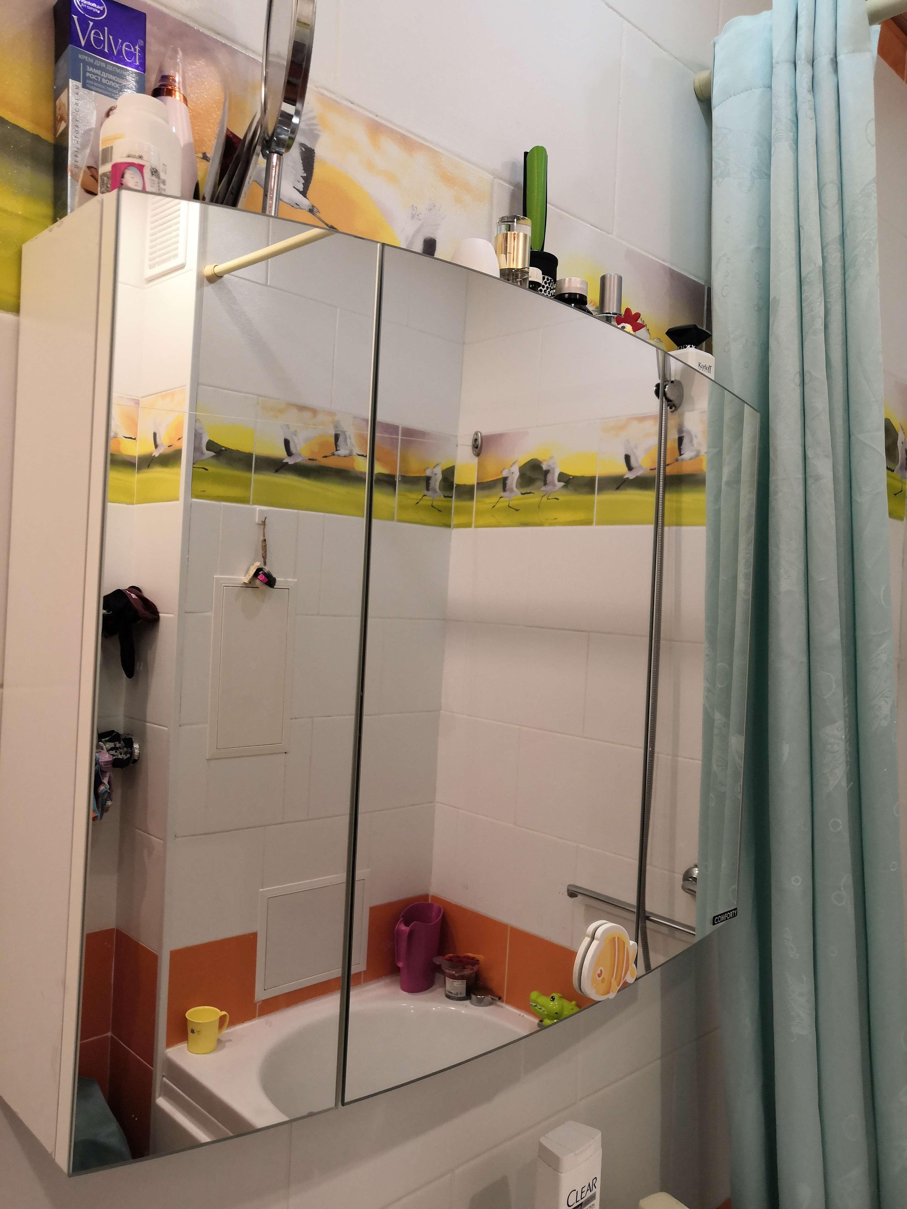 Фотография покупателя товара Зеркало шкаф Comforty Лаура 75 3 для ванной комнаты, цвет белый - Фото 2