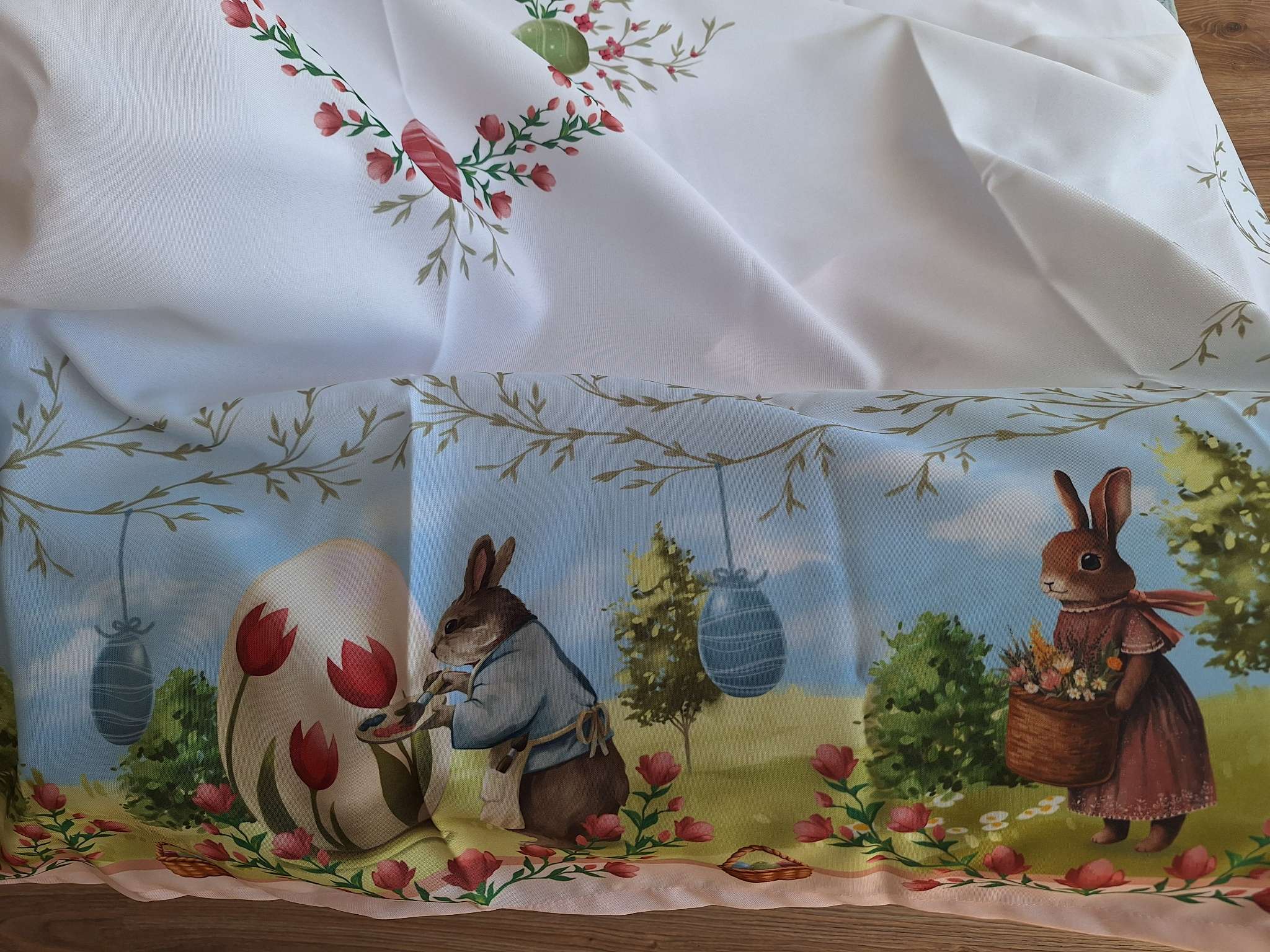 Фотография покупателя товара Скатерть Доляна Easter garden, 145×180 +/- 3 см, 100% п/э - Фото 1