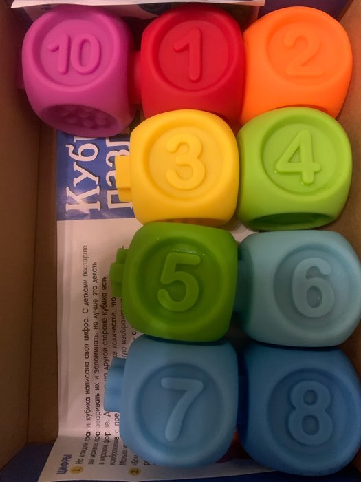 Фотография покупателя товара Развивающий набор «Кубики-пазлы», мягкая резина, сортер - Фото 13
