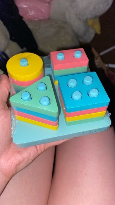 Фотография покупателя товара Детская развивающая пирамидка «Собери сам» 12×12×5.7 см, МИКС - Фото 2