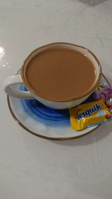 Фотография покупателя товара Чайная пара керамическая Доляна «Космос», 2 предмета: чашка 250 мл, блюдце d=16 см, цвет красный - Фото 5