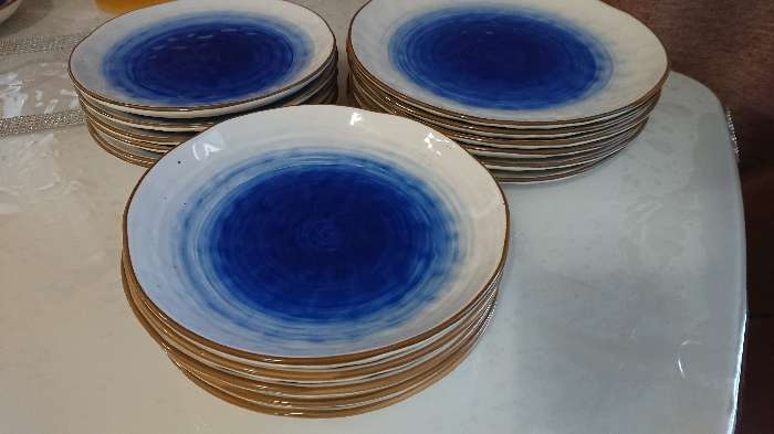 Фотография покупателя товара Тарелка керамическая Доляна «Космос», d=21,8 см, цвет синий - Фото 3