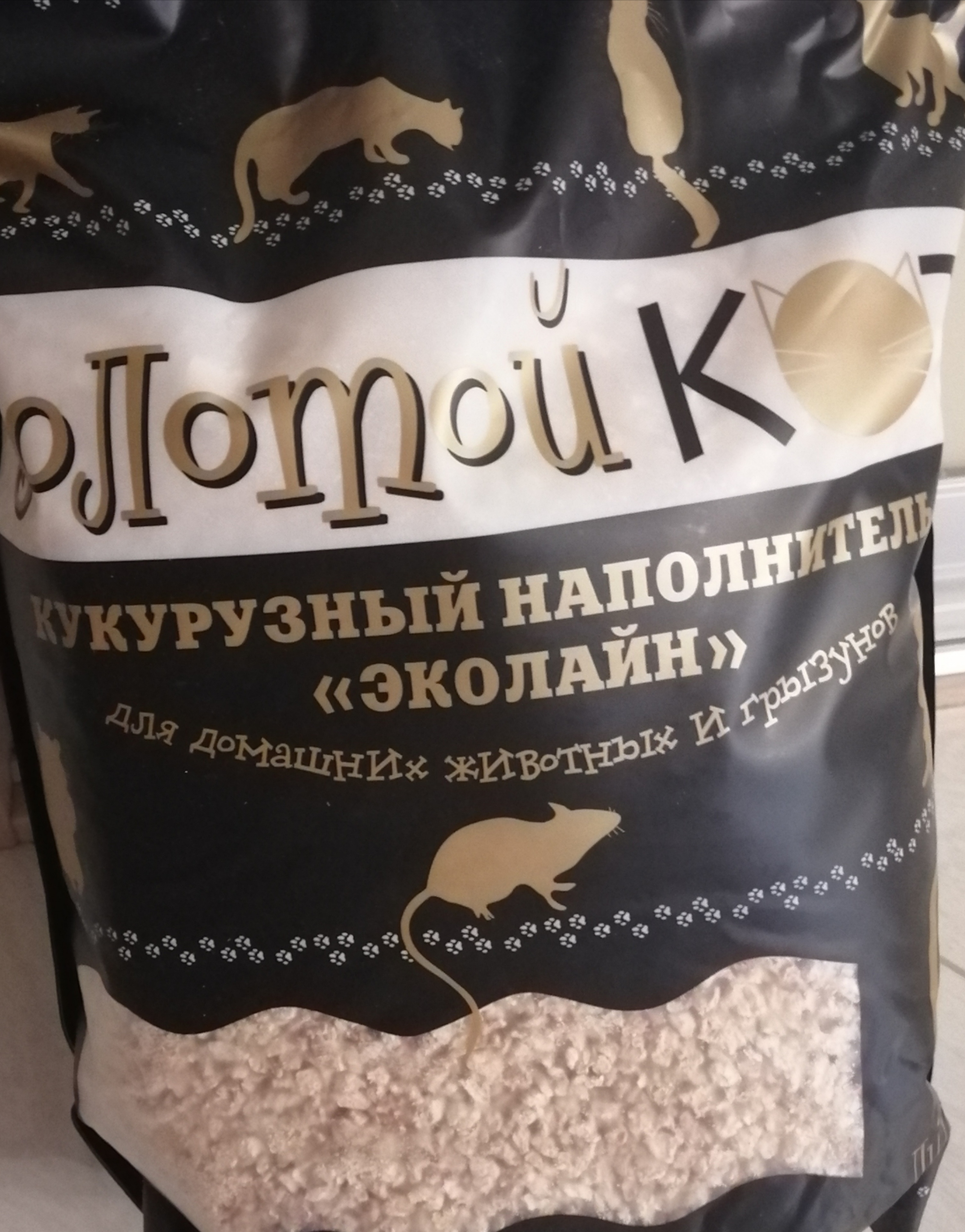 Фотография покупателя товара Наполнитель кукурузный "Золотой кот", 6 л - Фото 2