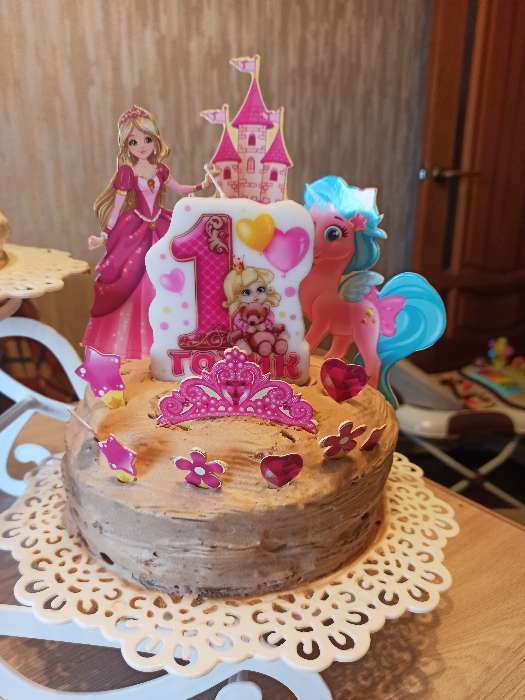 Фотография покупателя товара Свеча в торт "1 годик" для девочки - Фото 2
